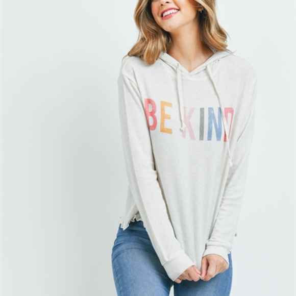 Trend Setter Diva Boutique Tops - "BE KIND" Statement hooded top